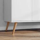 Aparador Buffet Retrô 3 Portas Jade Prime - Branco com Freijó