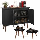 Aparador Buffet Retrô 3 Portas Luxo Com Kit De Mesa Cissa - P