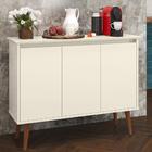 Aparador Buffet Retrô 3 Portas Luxo - Off White - Ej Móveis
