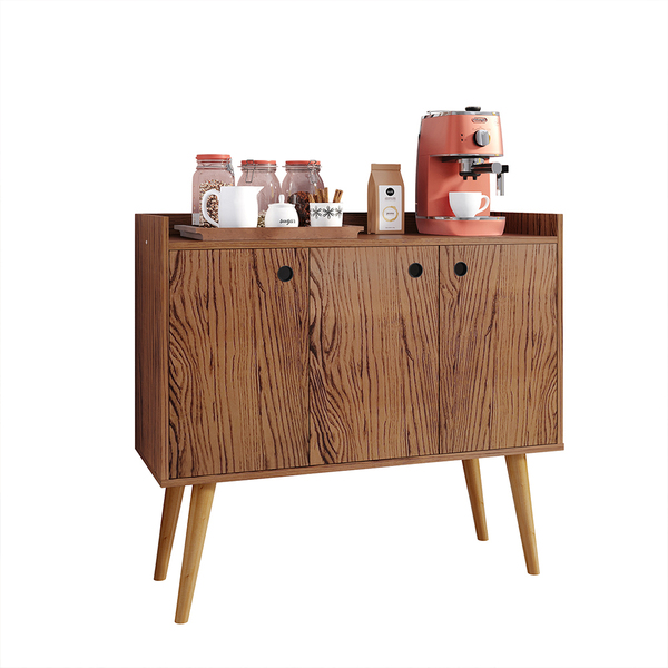 Aparador Buffet Retrô 3 Portas Wood Prime - Freijó - Rpm Móve