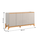 Aparador Buffet Retrô 4 Portas Cadiz Off White Freijó