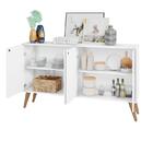 Aparador Buffet Retro 4 Portas Lituania Branco Bela Casa