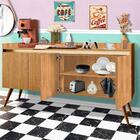 Aparador Buffet Retrô 4 Portas Mel Pérola Gold Primus