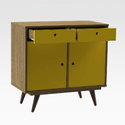 Aparador Buffet Retrô 90 Rustik Carvalho/amarelo Ac