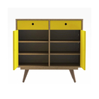 Aparador Buffet Retrô 90 Rustik Carvalho/amarelo Ac