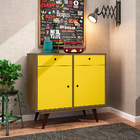 Aparador Buffet Retrô 90 Rustik Carvalho/amarelo Ac