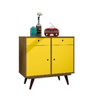 Aparador Buffet Retrô 90 Rustik Carvalho/amarelo Ac