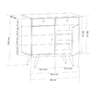 Aparador Buffet Retrô 90 Rustik Carvalho/amarelo Ac