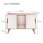 Aparador Buffet Retrô Com 2 Portas Murano Carvalho E Branco