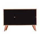 Aparador Buffet Retrô Com 3 Portas Murano Carvalho E Preto