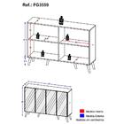 Aparador Buffet Retrô Com Espelho Multimóveis Veneza Com 4 Po