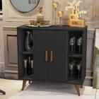 Aparador Buffet Retrô London Porta De Correr Com Adega 6 Nich