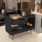 Aparador Buffet Retrô Pés Palito Madri 4064 Cor Preto - Compr
