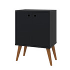 Aparador Buffet Retrô Sala  Pes Palito Preto Moderno