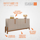 Aparador Buffet Sala 170cm Liz 4 Portas Com Adega Com Pés De