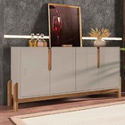 Aparador Buffet Sala 170cm Liz 4 Portas Com Adega Com Pés De