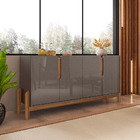 Aparador Buffet Sala De Estar 04 Portas 170cm Lizz C03 Pés Ma