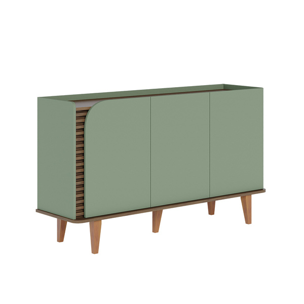 Aparador Buffet Sala De Jantar 3 Portas Ewa 136cm Verde Pista