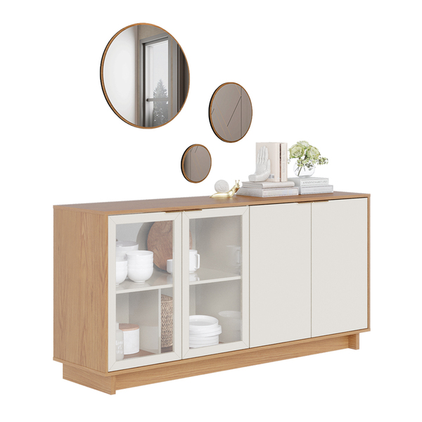 Aparador Buffet Sala De Jantar Áustria C04 Freijó Off White C