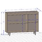 Aparador Buffet Sala De Jantar Retrô Moscou B02 Cinamomo Off