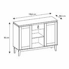 Aparador Buffet Sala Diamante 1 Gaveta 2 Portas Pés Madeira