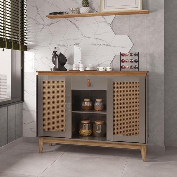 Aparador Buffet Sala Diamante 1 Gaveta 2 Portas Pés Madeira