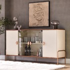 Aparador Buffet Sala Esmeralda 160cm Com Portas De Vidro Offw