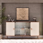 Aparador Buffet Sala Esmeralda 160cm Com Portas De Vidro Offw