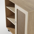 Aparador Buffet Sala Faenza 1 Porta E 6 Prateleiras - Carvalh