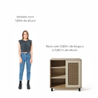 Aparador Buffet Sala Faenza 1 Porta E 6 Prateleiras - Carvalh