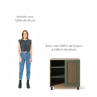 Aparador Buffet Sala Faenza 1 Porta E 6 Prateleiras - Carvalh