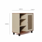 Aparador Buffet Sala Faenza 1 Porta E 6 Prateleiras - Pinho /