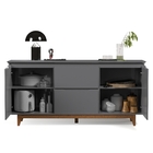 Aparador Buffet Sala Flow 2 Portas 2 Gavetas Com Pés De Madei