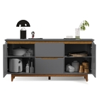 Aparador Buffet Sala Flow 2 Portas 2 Gavetas Com Pés De Madei