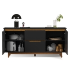 Aparador Buffet Sala Flow 2 Portas 2 Gavetas Com Pés De Madei