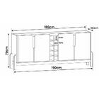 Aparador Buffet Sala Lizz 190cm Com Pés De Madeira Maciça