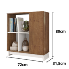 Aparador Buffet Sala Monet 1 Porta Com Prateleiras