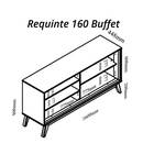 Aparador Buffet Sala Requinte 4 Portas Com Led Com Pés De Mad