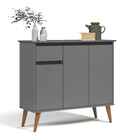 Aparador Buffet Sala Veneza 3 Portas 1 Gaveta Cinza - Rede Mó