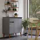 Aparador Buffet Sala Veneza 3 Portas 1 Gaveta Cinza - Rede Mó