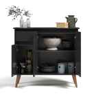 Aparador Buffet Sala Veneza 3 Portas 1 Gaveta Preto - Rede Mó