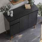 Aparador Buffet Sala Veneza 3 Portas 1 Gaveta Preto - Rede Mó