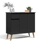 Aparador Buffet Sala Veneza 3 Portas 1 Gaveta Preto - Rede Mó