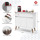 Aparador Buffet Sala Zeus 3 Portas 1 Gaveta Branco - Rede Móv