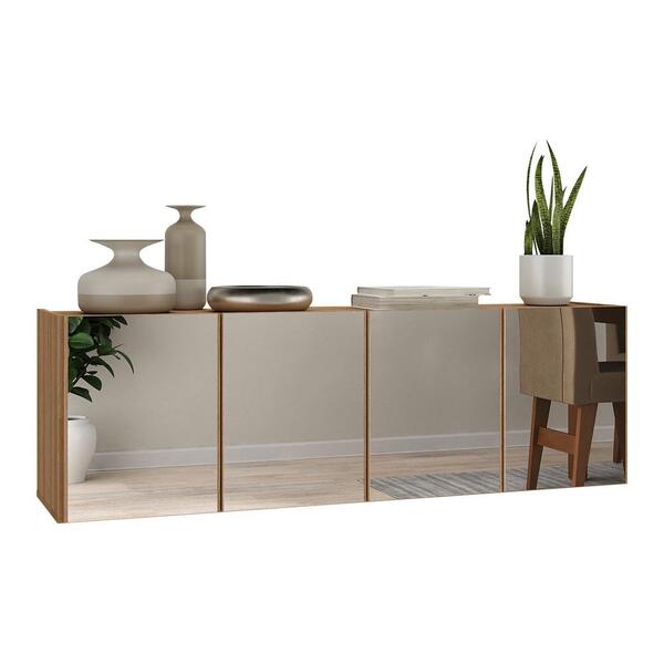 Aparador Buffet Suspenso Com Espelhos 4 Portas Multimóveis Mp