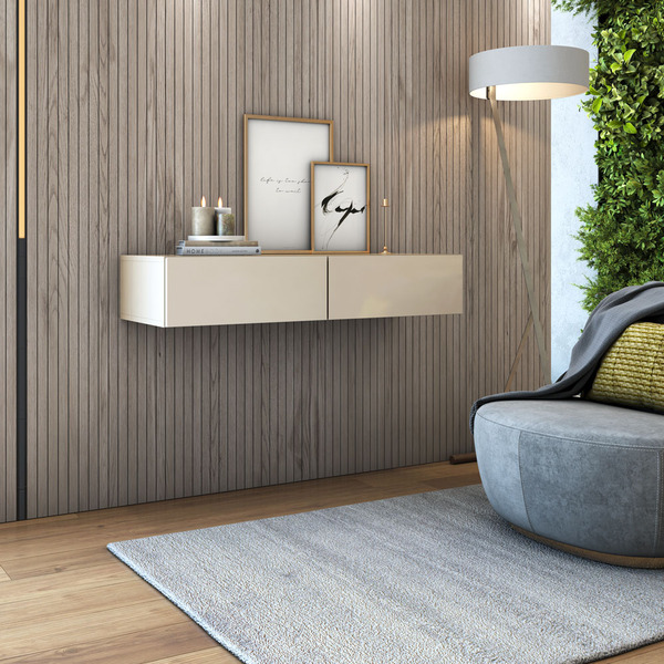 Aparador Buffet Suspenso Para Sala De Estar Eros Com 2 Gaveta