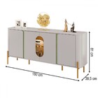 Aparador Buffet Tambau Sala 4 Portas Pés Em Aço Led Interno