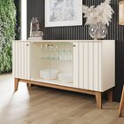 Aparador Buffet Tifany 4 Portas Espresso Móveis Off White/nat