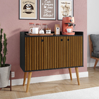 Aparador Buffet Wood 3 Portas Cantinho Café Prateleira Organi