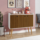 Aparador Buffet Wood 3 Portas Cantinho Café Prateleira Organi